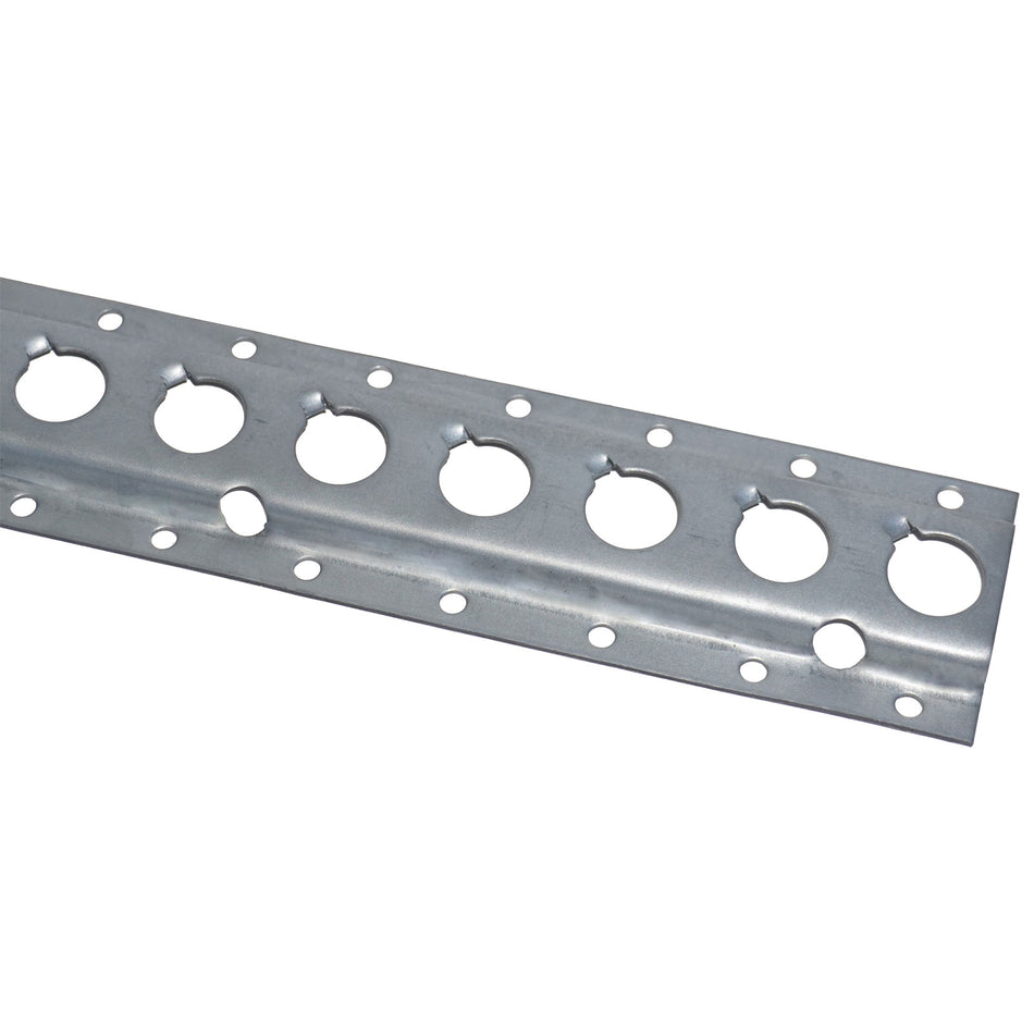 Heavy-duty zinc-aluminium-magnesium alloy track with multiple holes for load restraint, offering exceptional corrosion resistance. Ideal for vans and smaller trucks, 3m length.