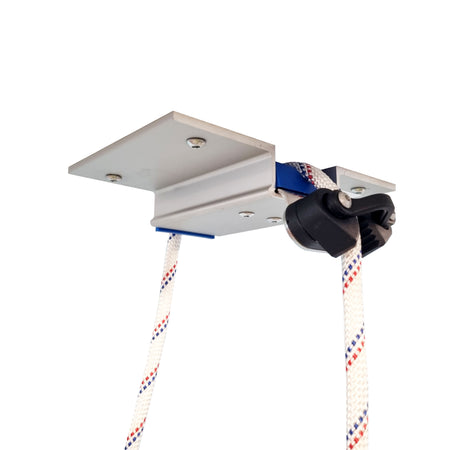 Arctic-Guard Pulley System MKII featuring a metal bracket with attached rope and sidewall stowage assembly.