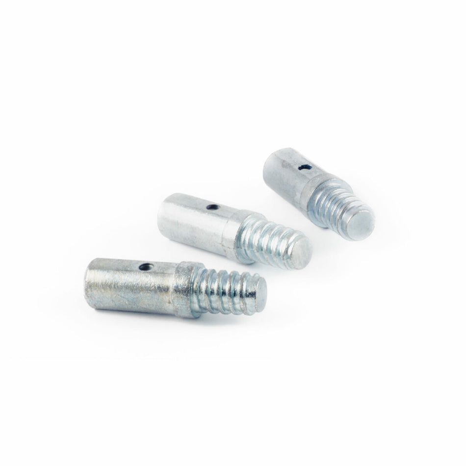 Mounty Screw close-up, showcasing metal threaded adaptor designed for securely connecting Mounty Poles to heads and equipment, available individually from Nationwide Trailer Parts Ltd.