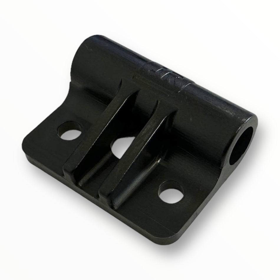 C4 Lite Roller Holder, a black metal piece with holes, designed for shutter doors, showcasing its detailed construction for everyday carry or accessory use.