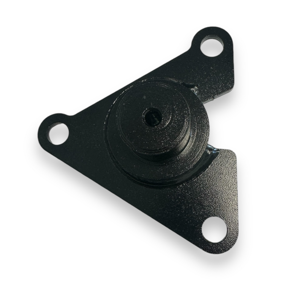 Side support gear wheel DHS, a black metal component with holes, designed for Dhollandia tail lifts.