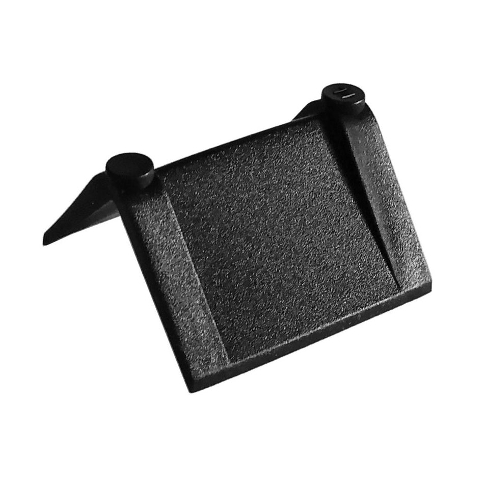 Corner Protector for 25mm Strapping, preventing parcel damage during transit, pack of 1,250. Black plastic with two holes for securing strapping.