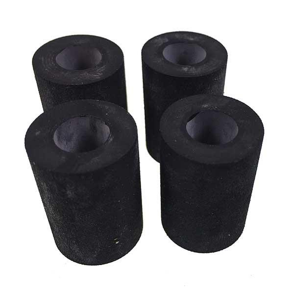 Rubber Spacer Cam Arm (PK 4) displayed as a set of cylindrical black rollers, essential components for trailer parts, enhancing cam arm stability in commercial vehicles.