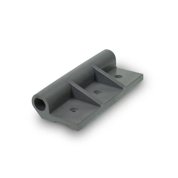 Plastic Roller Holder - Dry Freight, close-up of a metal and plastic component designed for mobile doors, highlighting its robust construction for commercial trailers.