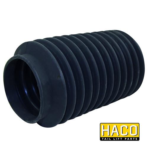 Dust cap tiltcylinder big HACO, interchangeable with MBB part 68724546, shown as a black rubber tube for tail lifts.