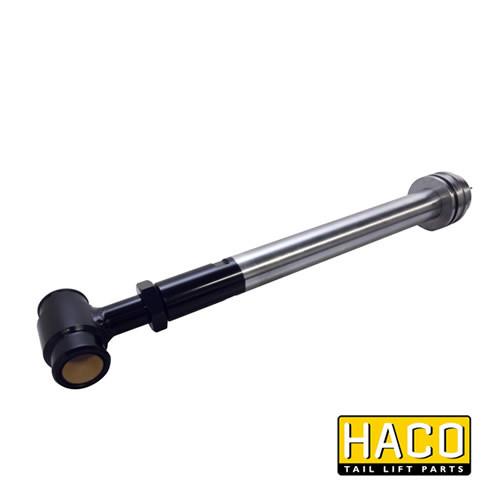 Piston Rod HACO to Suit Bar Cargolift, metal rod with black handle, designed for cylinder 1019557H, featuring induction hardened steel and chrome finish.