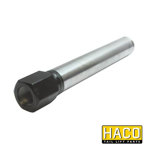 Piston Rod HACO to Suit Bar Cargolift 101124275, featuring a metal cylinder with a black nut, designed for cylinder 1019553H, induction hardened with chrome coating.