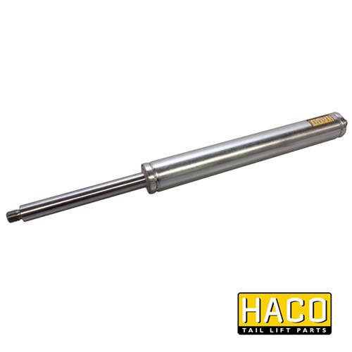 Fold Cylinder Gas Pressure HACO for Bar Cargolift 101124221, featuring a metal cylinder with a handle and a yellow label, suitable for commercial trailers.