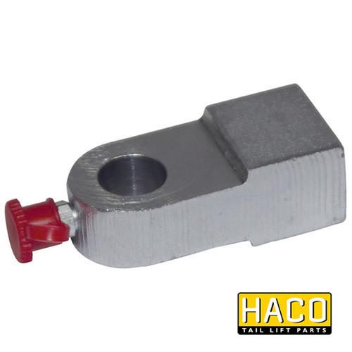 Eye for Folding Cylinder HACO with red button and lever, designed for Bar Cargolift 1101124403, suitable for commercial trailers.