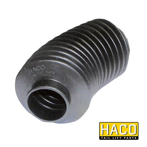 Dust Cover HACO for BarCargo & Dhollandia M4917, black plastic tube with hole, UV and oil resistant, 70x50mm, shown in close-up.