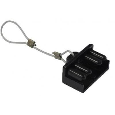 Dust cover for 175amp Genuine Anderson Plug, featuring a black and grey cable with a plastic holder, ideal for tail lifts.