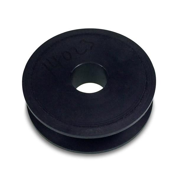 Pulley Small RHB, a round black pulley component with central hole, designed for Ross & Bonnyman tail lifts, from Nationwide Trailer Parts Ltd.