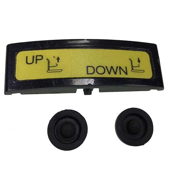 Up/Down Button for Ricon handsets, featuring a close-up view of its functional design, suitable for commercial trailer and vehicle applications.