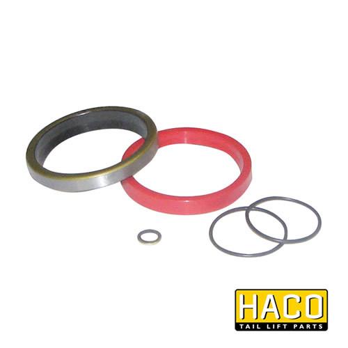 Sealkit HACO to Suit Bar Cargolift 101113477, featuring round metal rings, designed for single-acting cylinders, diameter Ø49.5-253 mm.