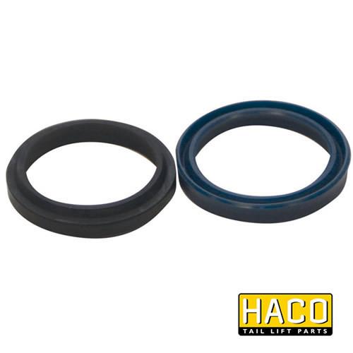 Sealkit HACO for Bar Cargolift 101110822, featuring black and blue gaskets, suits Cylinder 1019500H, single acting, Ø32 - 130 mm.