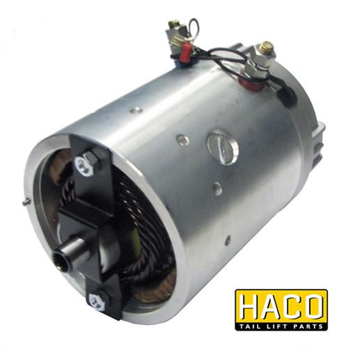 Motor 2kW 12V O star CCW HACO, for Zepro 32206, shown in close-up detailing its cylinder and machine parts, with left rotation feature.