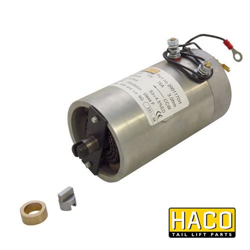 Motor 0.8kW 12V O F CCW HACO with wires and label, suits Zepro 32815 & Bar Cargo 101121267. Female connection, open motor, 2-year warranty.