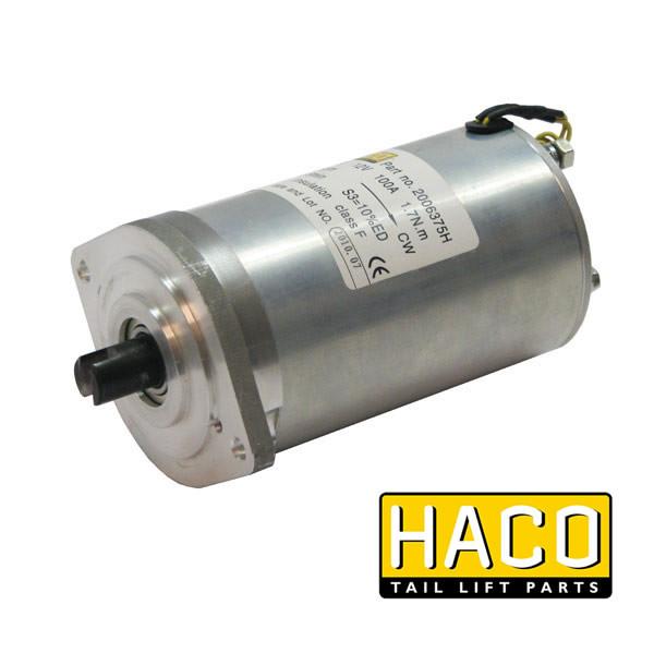 Motor 0.8kW 12V closed F CW HACO, close-up view, suitable for Ratcliff part 4696-317-6 and Dhollandia part MP016, ideal for tail lift systems.