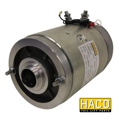 Motor 2kW 12V CW HACO with wires, suited for MBB/RATCLIFF 1353555 & 4696-326-3, featuring a closed design and male connection.