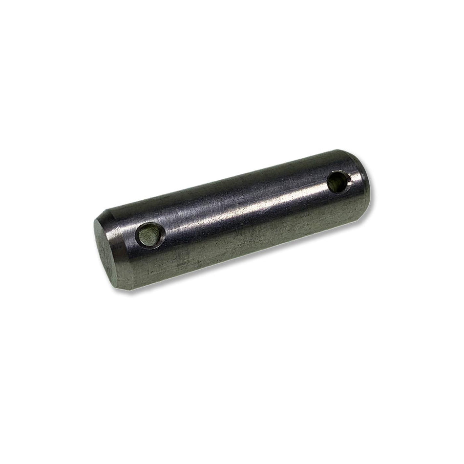 Metal cylinder with holes, representing Bolt 12 x 41 for MBB Palfinger Tail Lifts, essential for commercial trailer maintenance from Nationwide Trailer Parts Ltd.