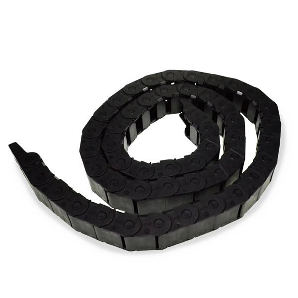 Energy Chain Assy 60 Links STD for Ratcliff Palfinger Tail Lifts, shown in black plastic, suitable for commercial trailer applications.