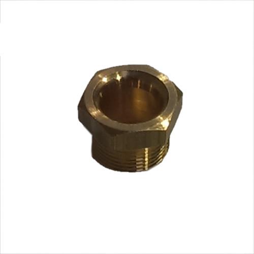 Close-up of a 10mm brass tubing nut for Ratcliff Palfinger tail lifts, ideal for commercial trailer hardware.