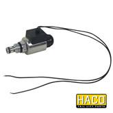 Solenoid valve HACO 12V with wire, compatible with Dhollandia Tail Lifts V072.HK, ideal for commercial trailers.