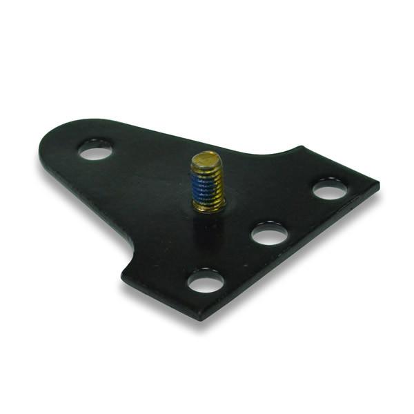 Bottom Roller Bracket - Dry Freight for Whiting Shutter Doors, featuring a black metal plate with a screw, ideal for commercial trailer applications.