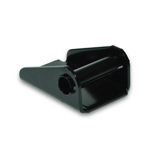 Slide Top End Closure for Whiting Shutter Doors, featuring a black metal design with a central hole, ideal for commercial vehicle shutter doors.