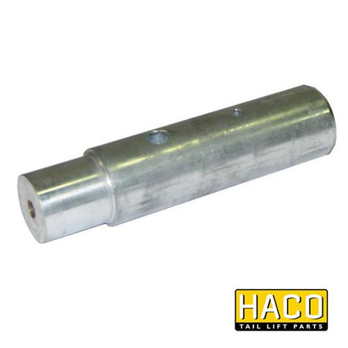 Pin HACO fitting for Bar Cargolift Tail Lift, shown as a perforated metal cylinder, 145mm length, 35mm diameter, compatible with parts 101130197.