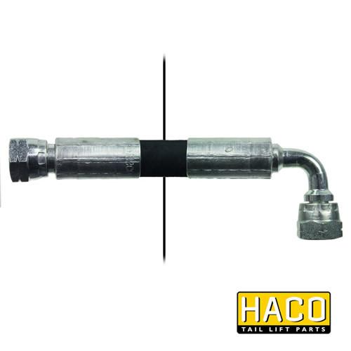 800mm Length Hose HACO for Bar Cargo 101122333, featuring double steel jacket and 6L nut fittings, ideal for commercial trailer applications.