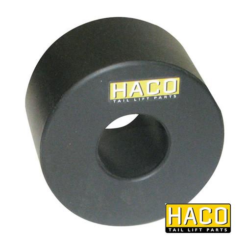 Roller HACO for Bar Cargolift Tail Lift, interchangeable with parts 101120867 & 01.120867, made from POM (Delrin), dimensions A=30mm, B=80mm, C=49mm.