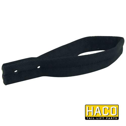 Platform handle HACO designed for Zepro Tail Lifts 31877, featuring a durable black strap with holes, ideal for commercial trailers.