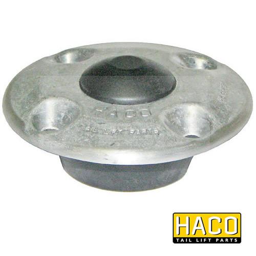 Foot Button HACO compatible with MBB Palfinger 1405256, featuring a metal construction with a black rubber ring, designed for commercial trailer use.