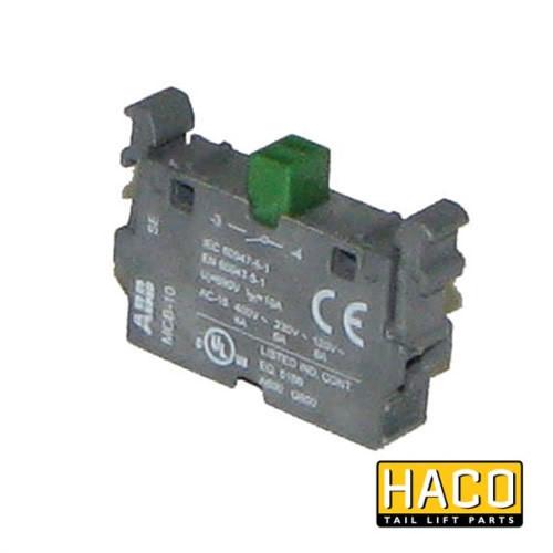 Contact 1 x NO HACO to Suit Zepro 21726, a grey electrical device with a green button, ideal for large commercial trailers and vehicles.