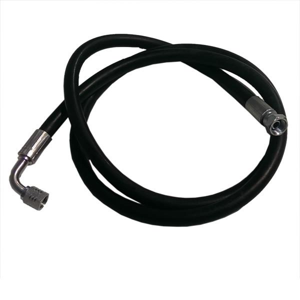 Hyd Hose Assy 2000Lg (HTU) with silver fittings and black connector for Ratcliff Palfinger tail lifts, suitable for commercial trailers.