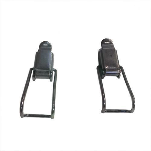 Cover Clip Kit with 2 metal clips and rivets for Ratcliff Palfinger tail lifts, designed for commercial trailer maintenance.