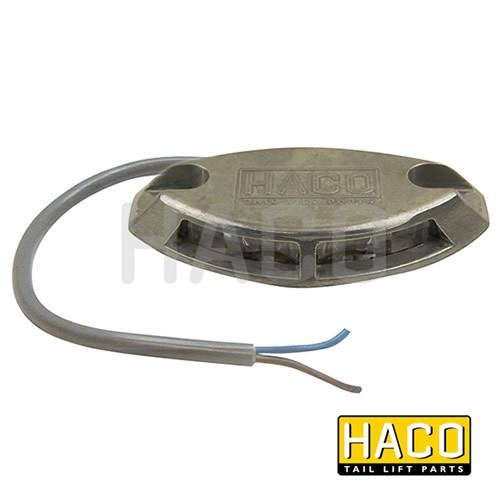 Flashing Light 12V/24V LED HACO, a metal object with wire, suitable for Dautel, Zepro, Bar Cargolift, and MBB Palfinger applications.