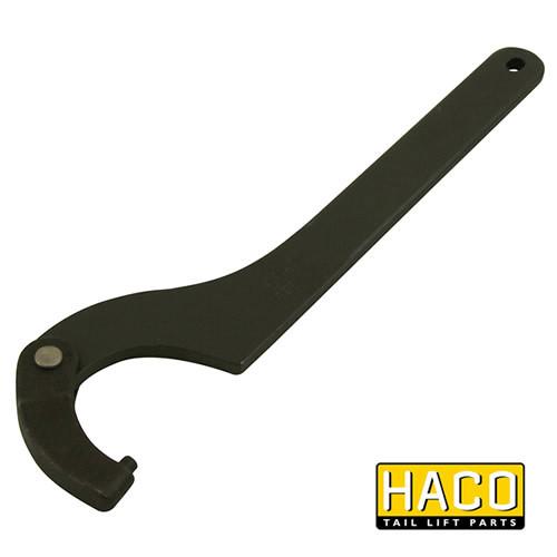 60-90 Ø6mm 'C' Spanner / Hook Wrench HACO, a black tool with a screw, designed to safely handle cylinder head and piston maintenance.