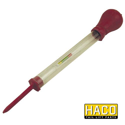 Battery tester/pH tester HACO for checking battery charging state, featuring a test tube and red bulb component.