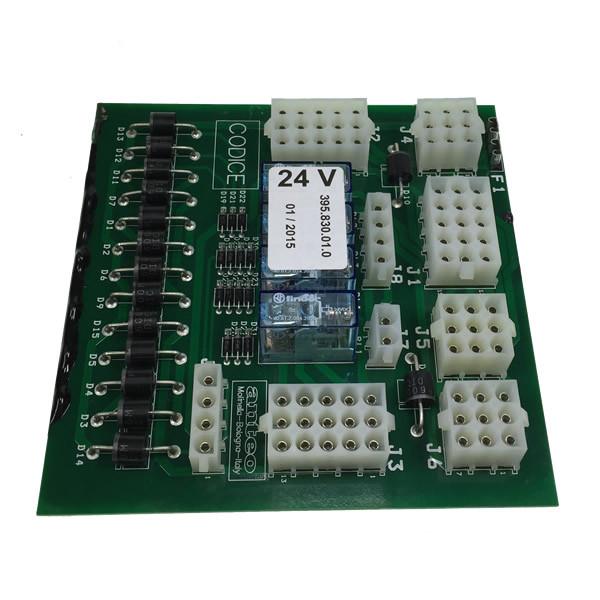 Electronic terminal board 24v for Anteo Tail Lifts, featuring a green circuit board with connectors, essential for commercial trailer parts.