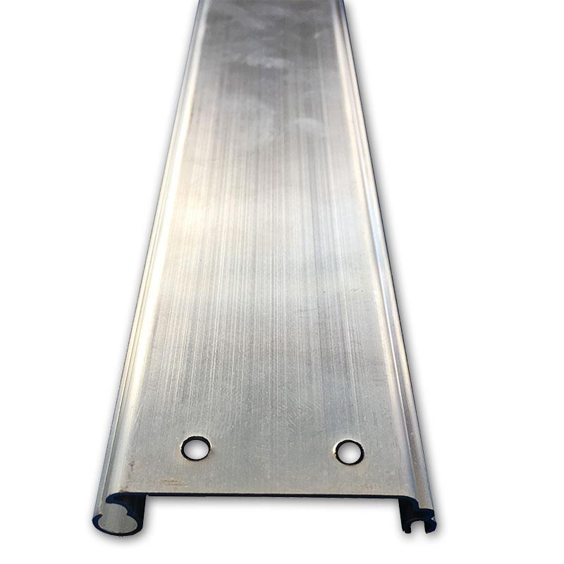 Mill Finished Lath for Dover Vanguard shutter doors, featuring a close-up of a metal plate, showcasing its robust steel construction. Measures 2440mm in length.