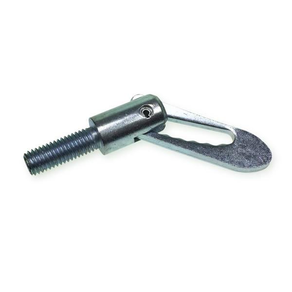 Droplock Fastener - Bolt On: Close-up of a zinc-plated steel lock, featuring a 19mm neck and 12mm x 34mm shank, ideal for commercial trailers.