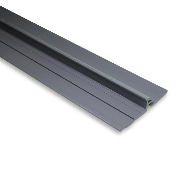 Close-up of a continuous hinge, 2.5m length, for Henderson Mobile Roller Shutter Doors by JR Industries, showcasing its metal profile and 84mm width.