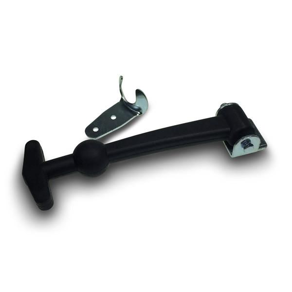 Powerpack Cover Clips - Rubber for Anteo Tail Lifts, featuring a black handle and metal hook, essential tool for secure trailer maintenance.