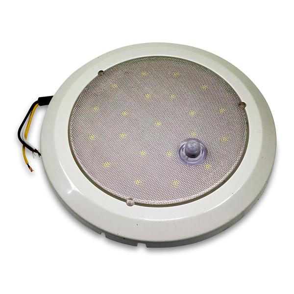 Round Interior Light - Frosted Lens (LED) with a circular design, featuring 21 Superbright LEDs, 155mm diameter, ideal for commercial trailers and vehicles.