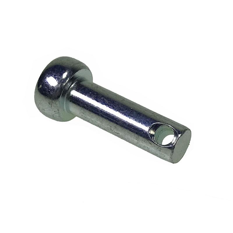 Close-up of a Clevis Pin 5/16 X 12, designed as a fastener for cable anchors on Whiting Shutter Doors, emphasizing its metal craftsmanship.