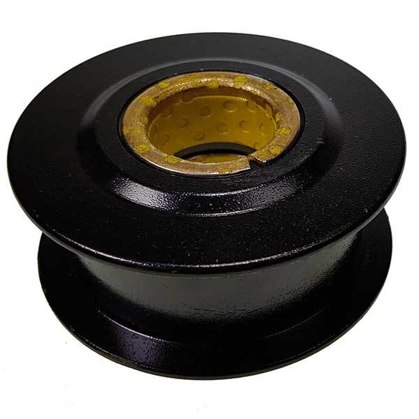 Chain Pulley 80x35mm for Dhollandia lifts, featuring a robust black metal design with a centered yellow component, suitable for 1-ton and 1.5-ton applications.