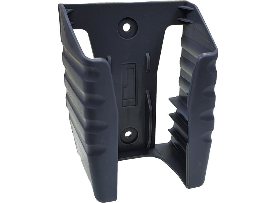 Universal Control Box Holder for Mafelec-style boxes, featuring black plastic with handle and holes, suitable for large commercial trailers. Handsets not included.