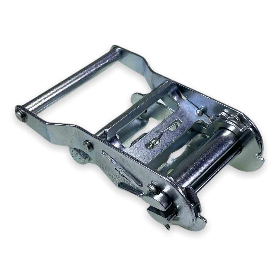 2000kg (50mm) Ratchet Buckle - Wide Handle, showcasing a robust metal strap with a handle, ideal for load restraint with 2000 daN capacity.